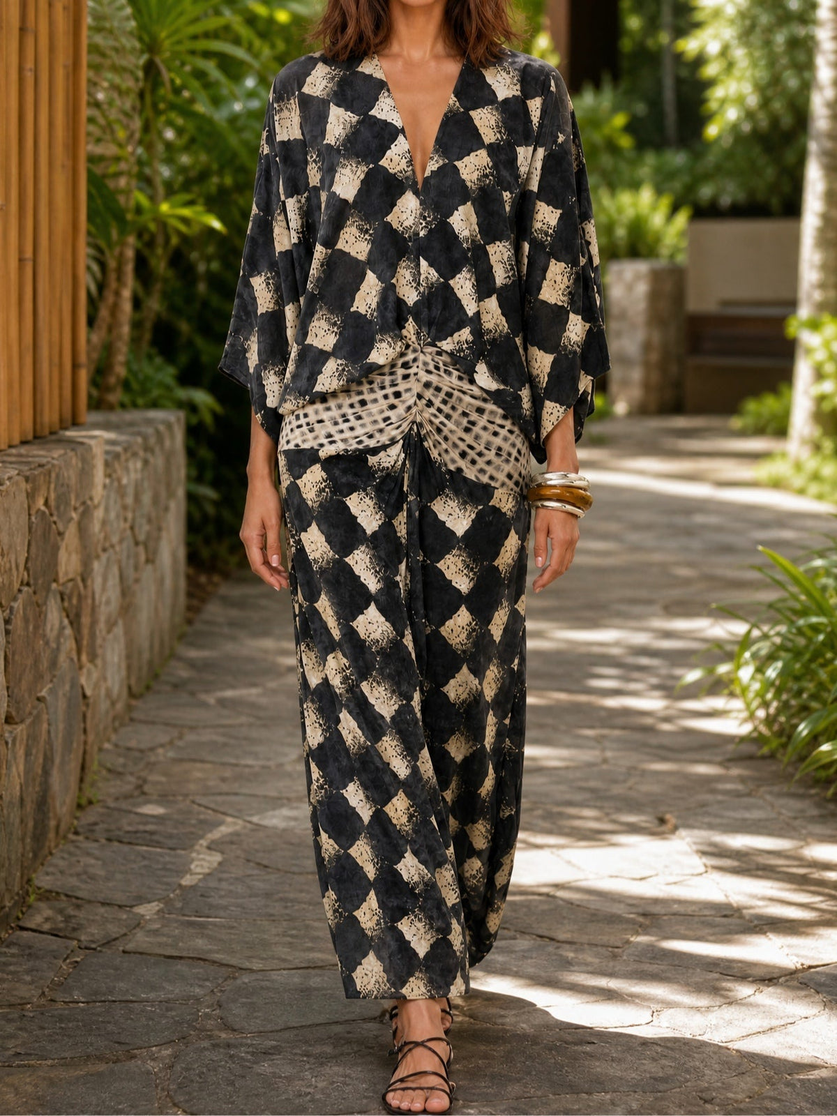 Maelia | Vestido Estampado Mosaico Mediterráneo Mujer