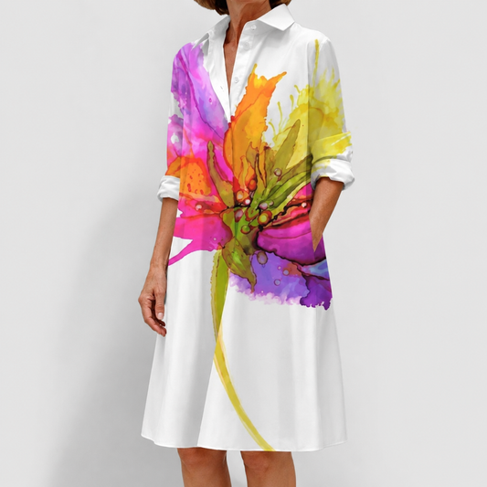 Vestido Camisero Acuarela Vivaz