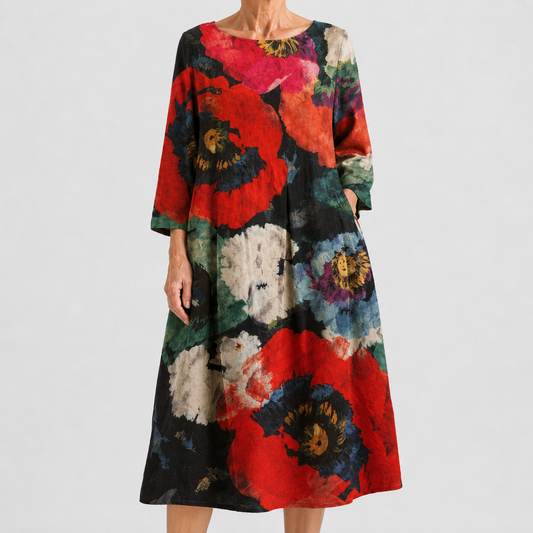 Vestido Fiorella con Gran Estampado Floral