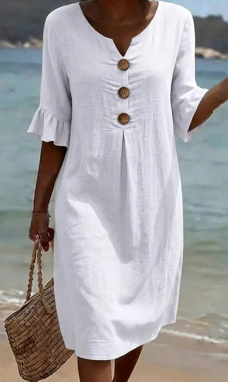 Vestido blanco elegante para mujer