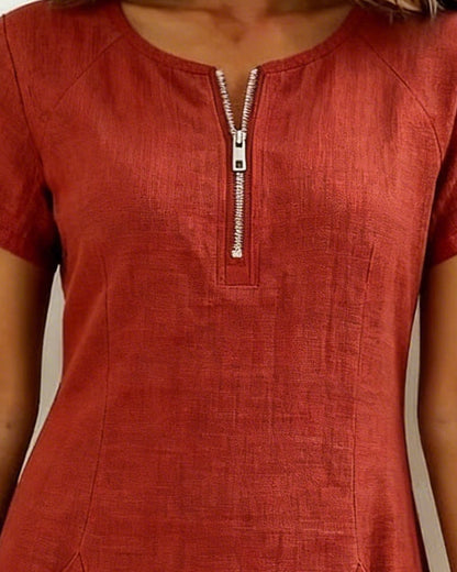 Valenza Torino | Vestido de algodón con cierre de cremallera