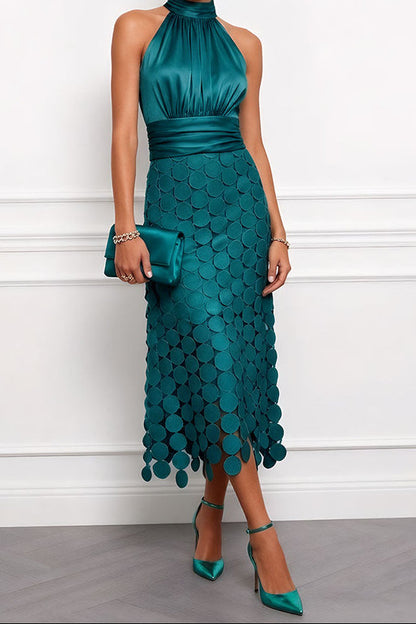 Sabina | Vestido Midi de Ceremonia con Escote Halter