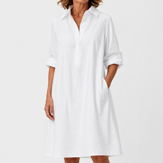 Vestido Camisero Blanco Suave