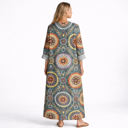 Elia™ | Vestido Midi Geométrico