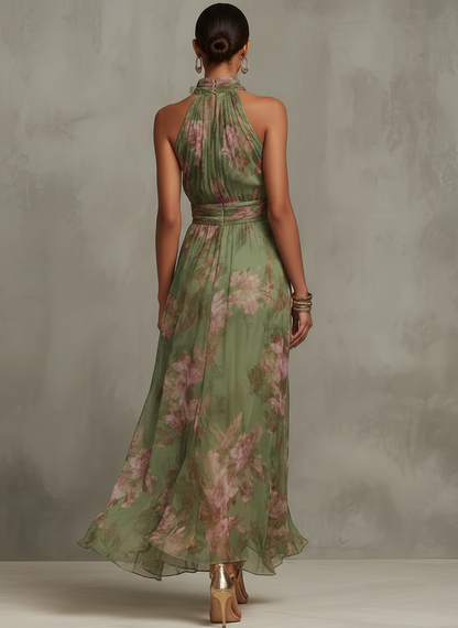Livia | Vestido largo floral con escote en V