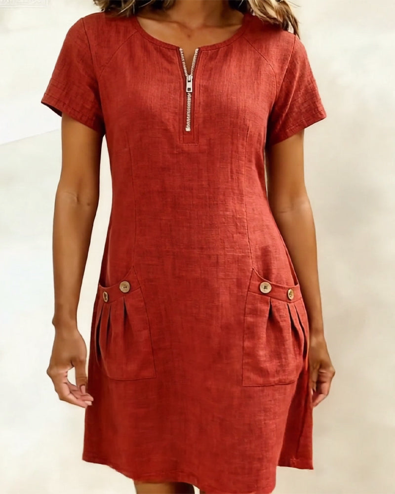 Valenza Torino | Vestido de algodón con cierre de cremallera