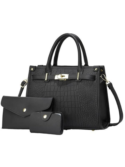 Olga | Conjunto de Bolso de Mano Mujer Estampado Cocodrilo con Bandolera