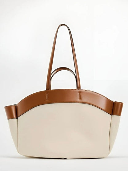 Soledad | Tote Bag de Lona con Detalles de Piel Mujer Grande